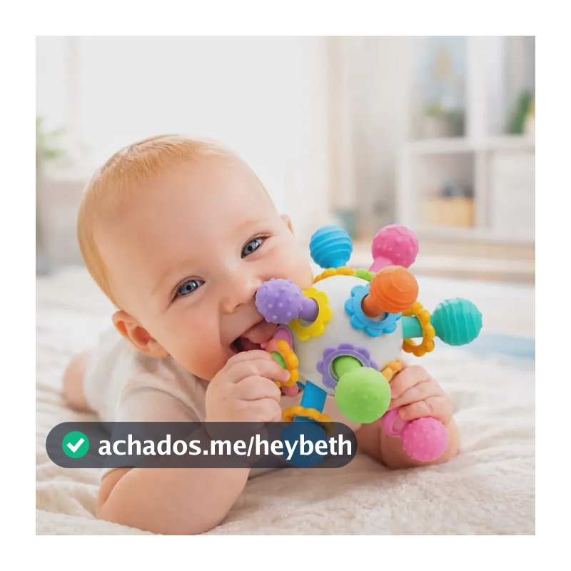 Mordedor Sensorial Para Bebê Com Texturas Brinquedo Educativo Dentição E Coordenação Motora A Tabuleria
