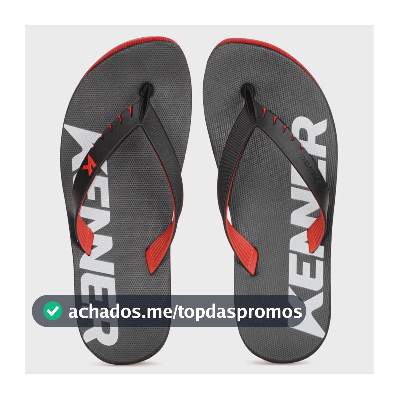 Chinelo Kenner Gel Praia Confortável Impermeável Tratorado Preto 40 Br