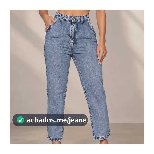 Calça Jeans Mom Feminina Cintura Alta Reta Barra Soltinha