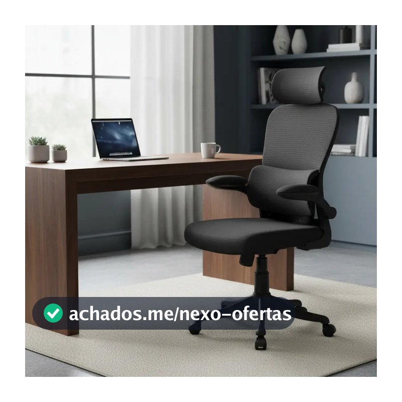 Cadeira Escritório Ergonômica Genebra B500 Luvinco Cor Preto Com Suporte Lombar Estofado Mesh