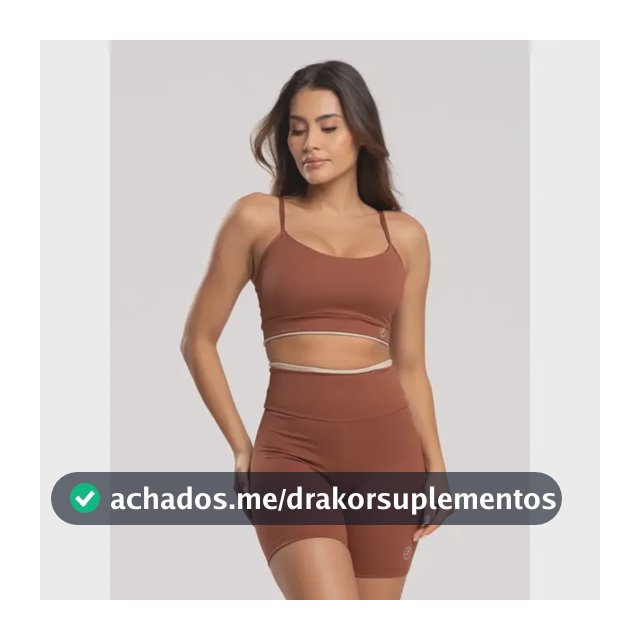 Conjunto Academia Element Poliamida Short E Top Marrom Gg