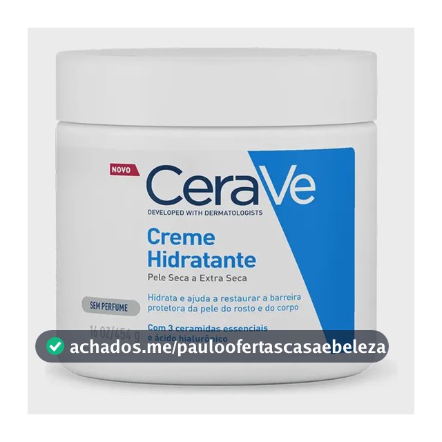 Creme Hidratante Corporal e facial para Pele Seca a Extra Seca Sem Perfume 454g CeraVe