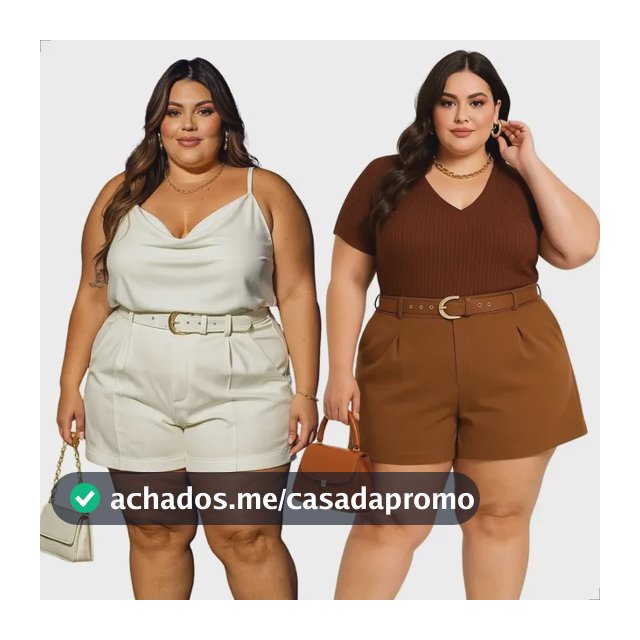 Kit 2 Short Plus Size Alfaiataria Feminino Extra Grande G8