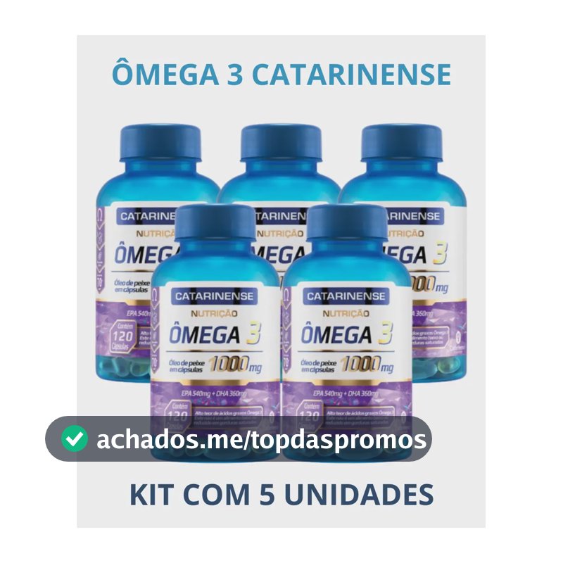 Ômega 3 1000mg Catarinense Epa 540mg em cápsula Sem sabor x 360g 5 kits de 120 un