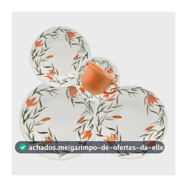 Aparelho De Jantar Oxford Cerâmica Lírios 30 Pç Cor Estampado