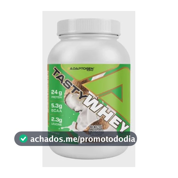 Suplemento Tasty Whey Protein Adaptogen Pote 900g Sabor Sorvete De Coco