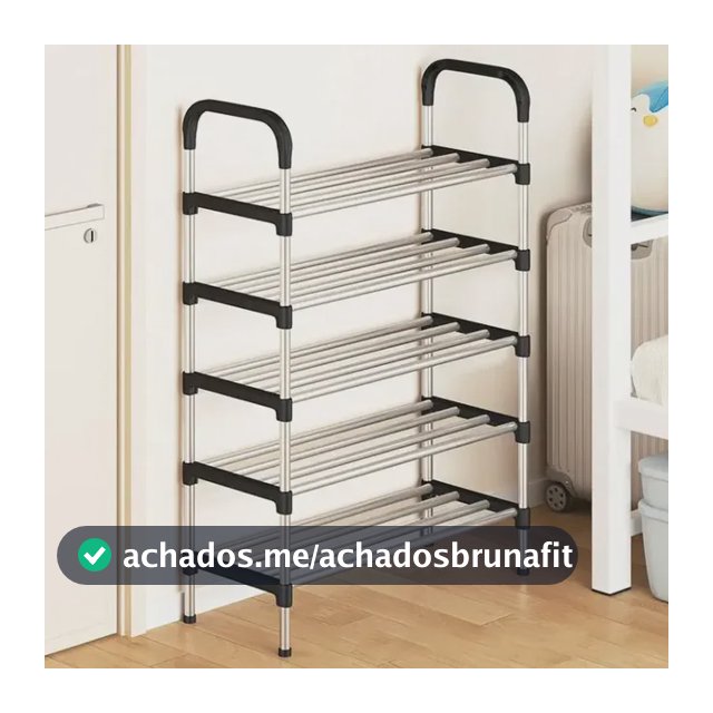 Rack Vertical Sapateira 5 Prateleiras 15 Pares Aço Inox Cor Preto-prata
