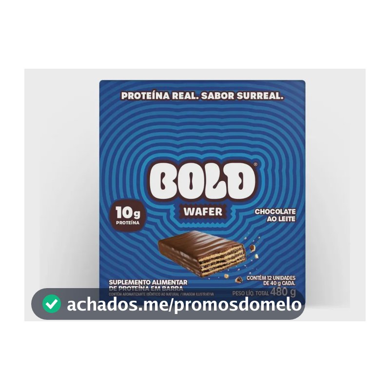 BOLD Wafer Sabor Chocolate ao Leite 10g de Proteína 40g 12 un.