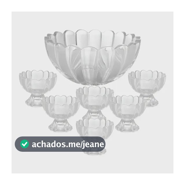 7 Peças Bowl Com 6 Taças Wolff De Vidro Para Sobremesa