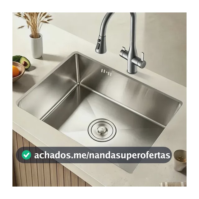 Cuba Pia de Cozinha Gourmet Inox Aço Inoxidável Anti-ruído com Cesto Escorredor Acessórios e Válvula de Drenagem Alta Durabilidade WINDA
