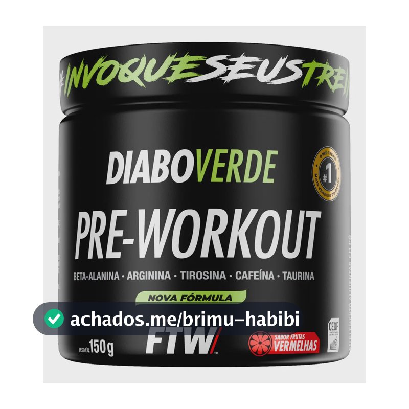 Suplemento FTW Diabo Verde Pre-Workout en pó sabor frutas vermelhas x 150g