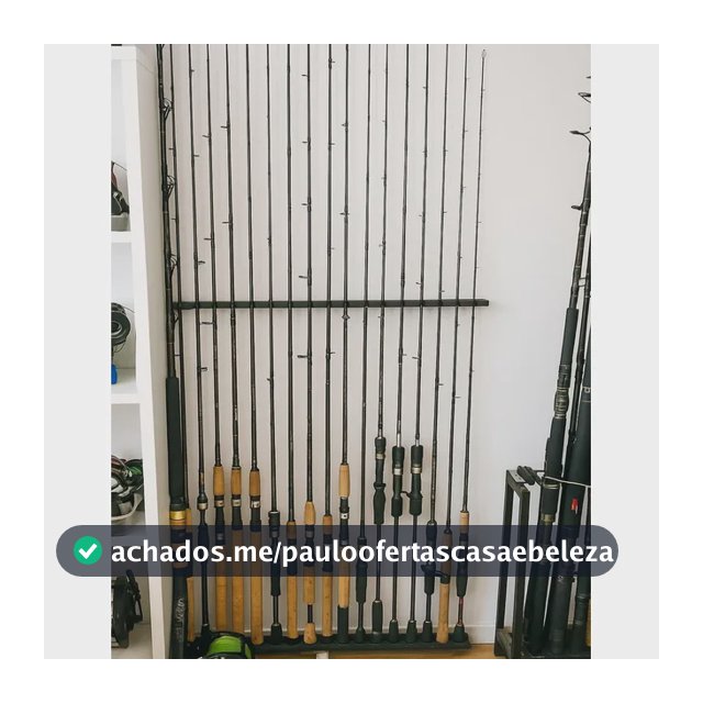 Suporte De Varas De Pesca Organizador 16un Stick Rack Parede Preto