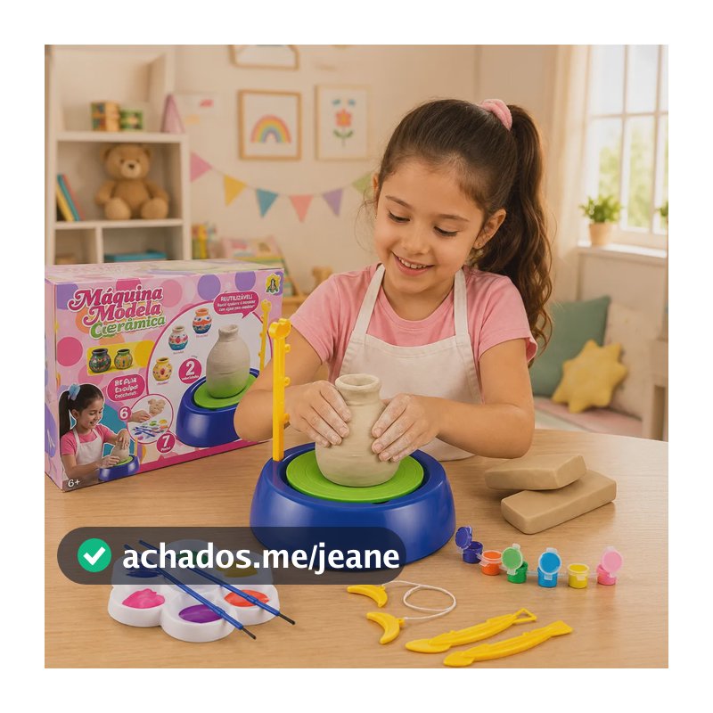 Kit Ceramica Infantil Máquina De Modelar Argila Brinquedo Colorido