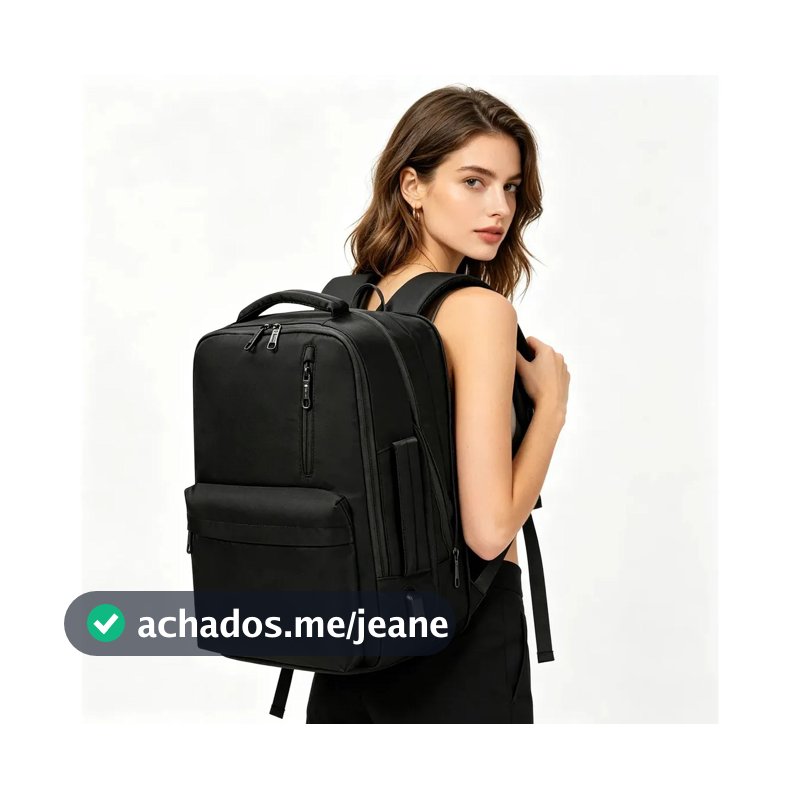 Mochila para Notebook Feminina Expansível de 25L a 40L, com USB e Impermeável