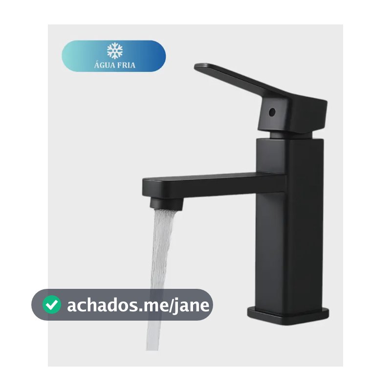 Torneira para Lavatório Monocomando Preta Fosca de ABS com Arejador