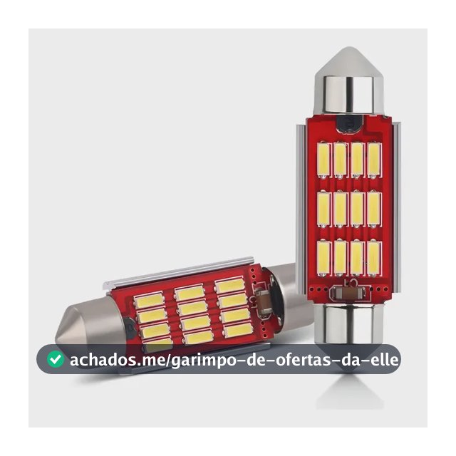 Par Lâmpada Led Carro Torpedo Canbus Canceller Teto Branco Torpedo 31mm Branco-frio