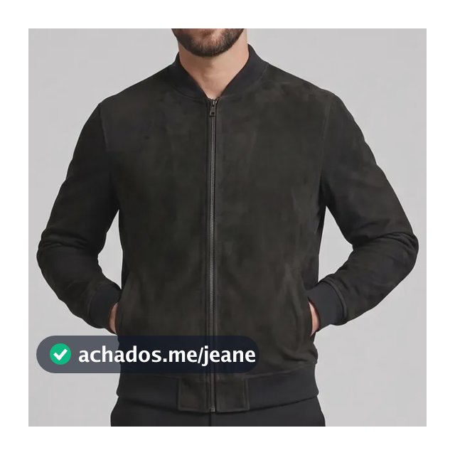 Jaqueta Bomber Suede Camurça Masculina Com Zíper E Bolso