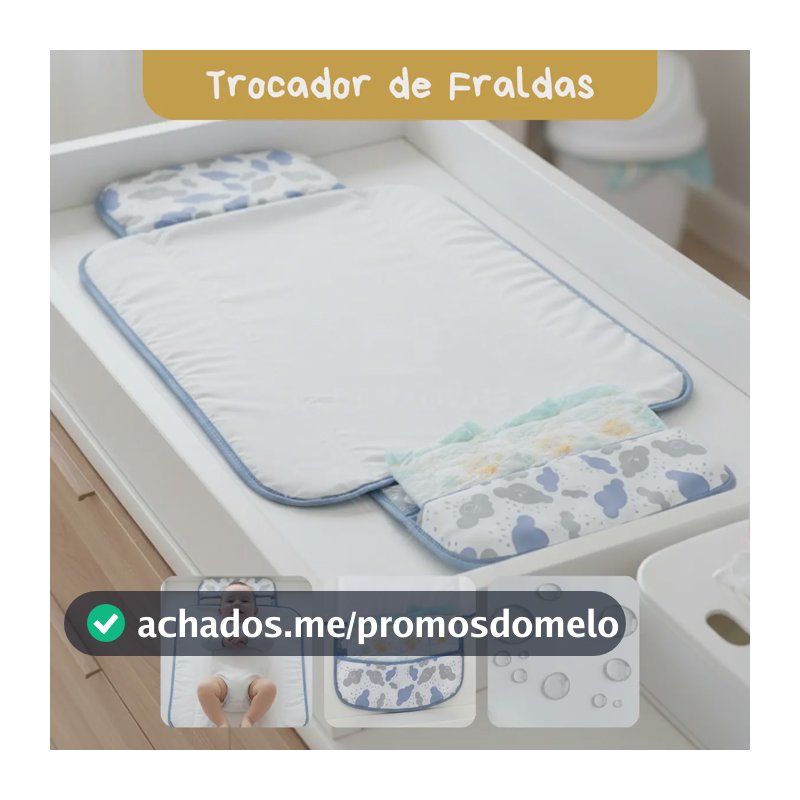 Trocador De Fralda Impermeável Dobrável Lindas Estampas Nuvem Azul