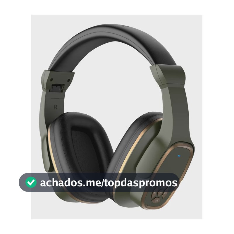 Fone de Ouvido Headset Bluetooth Basike Over-Ear com Microfone, Rádio FM e até 76 Horas de Bateria