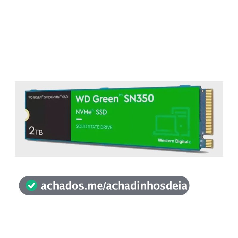 Ssd 2tb M.2 2280 Nvme Pcie Gen3 Western Digital WD Green SN350 Wds200t3g0c Velocidade De Leitura Até 3200mb/s Cor Verde Disco Sólido Interno