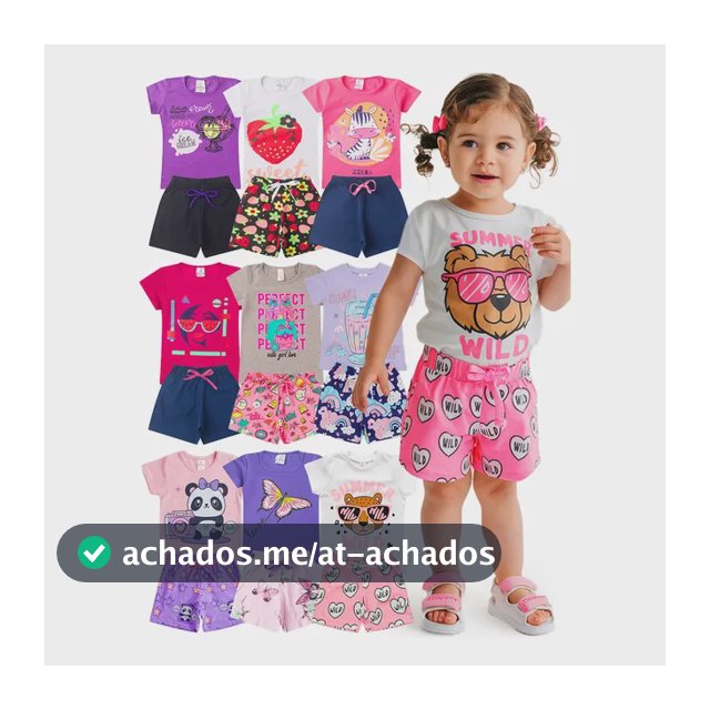 Kit 6 Peças Conjunto De Roupas Infantil Menina Sortida Verão