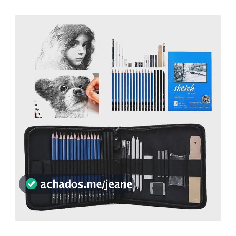 35pcs Kits Para Desenho Técnico Esboço Lápis Pintura Novo