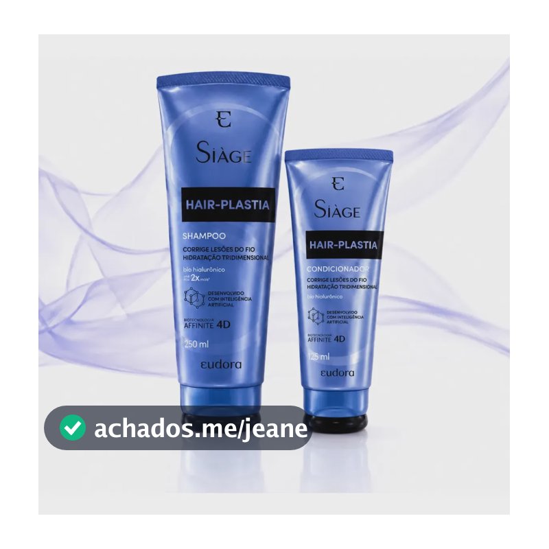Kit Shampoo E Condicionador Eudora Siage Hair Plastia Vegano