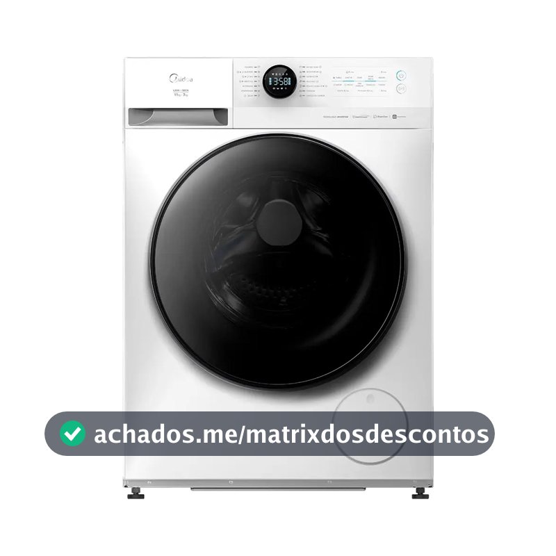 Lava E Seca 11kg Branca Slim Conectada Midea Branco