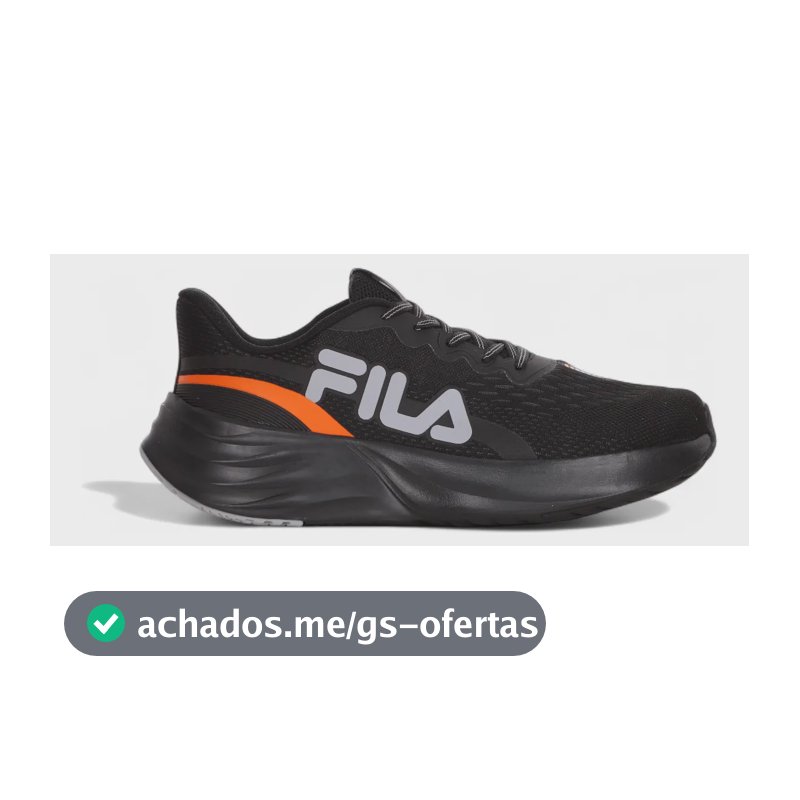 Tênis Fila Comet 2 Treino Leve Respirável Confortável Casual Preto-laranja-cinza 38 Br
