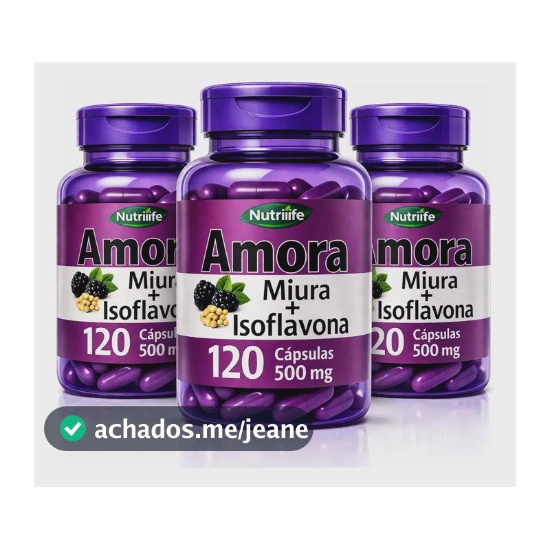 Kit 3 Amora Miura + Isoflavona 120 Cápsulas 500mg Menopau Sem Sabor