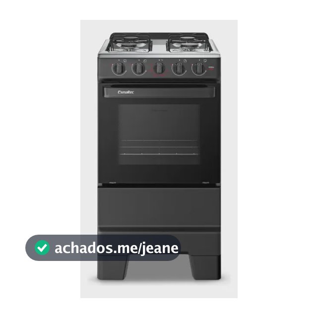 Fogão a Gás Mesa Inox e Forno 50L Limpa Fácil Esmaltec IDEAL POP F4ISP Cor Preto 4 bocas