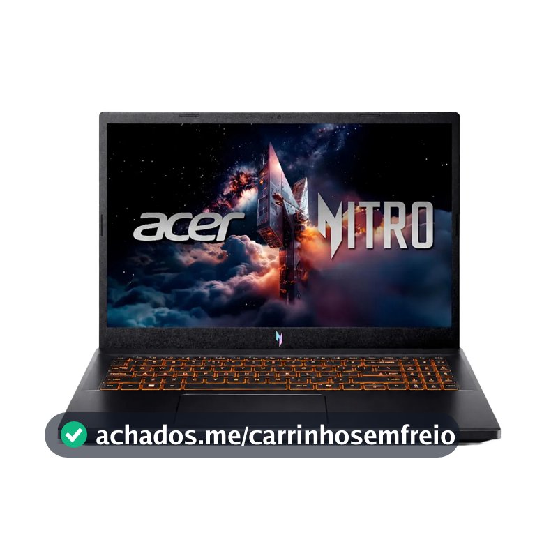 Notebook Gamer 15.6" Acer Nitro V 15 com Processador Intel Core i7 de 13ª Geração Placa de Vídeo NVIDIA GeForce RTX 4050 com 6GB Memória RAM de 8GB DDR5 SSD de 512GB Tela IPS 165Hz Linux
