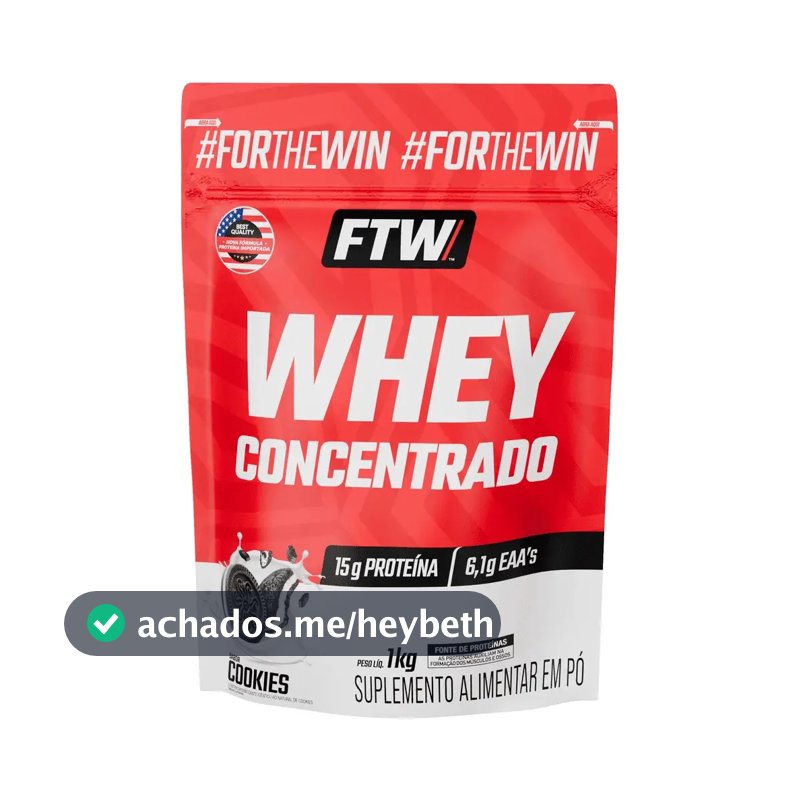 Whey Protein Concentrado 1kg Sabor Cookies - Ftw
