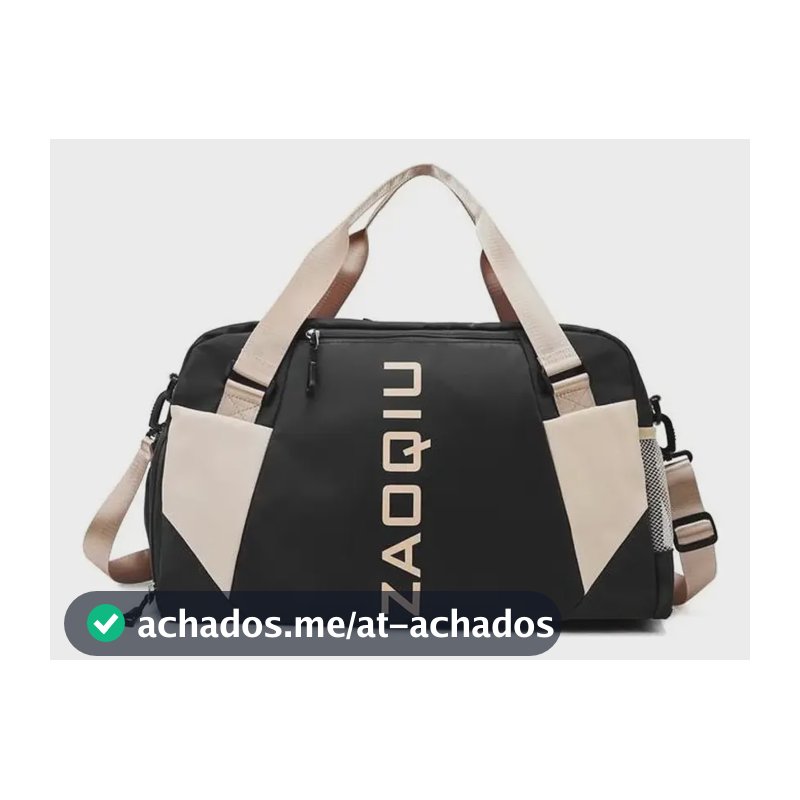 Bolsa de Viagem de Mão Grande Preta para Bordo e Academia