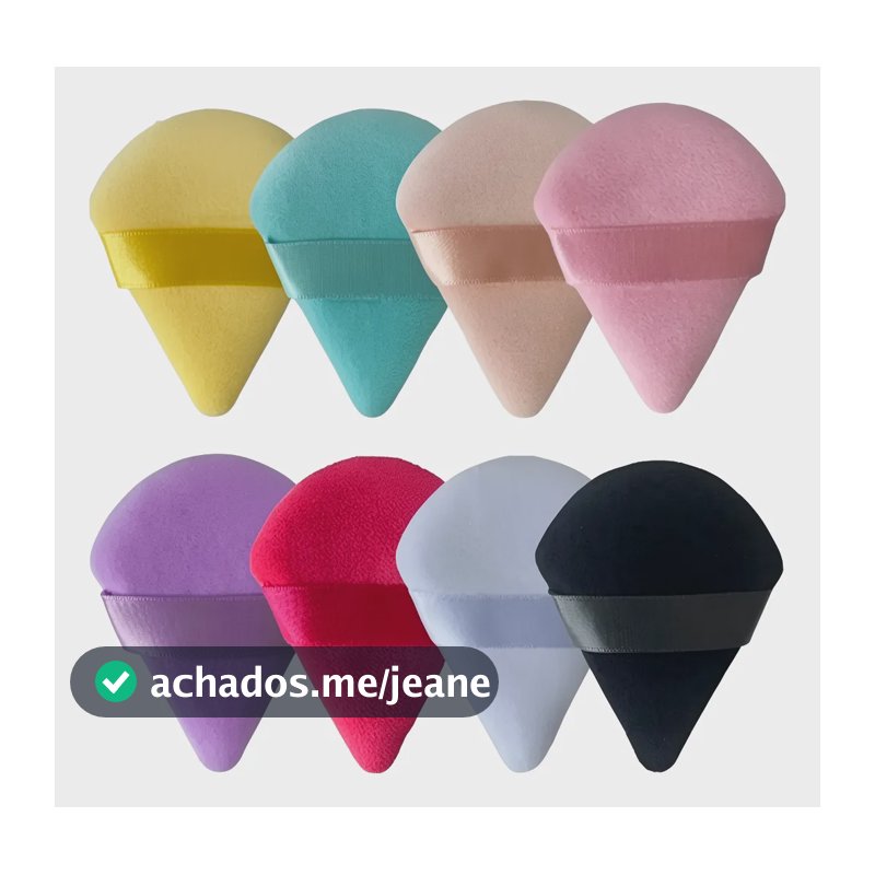 12 Un Esponjas Maquiagem Triangulo Veludo  - Esponja Para Pó Variadas