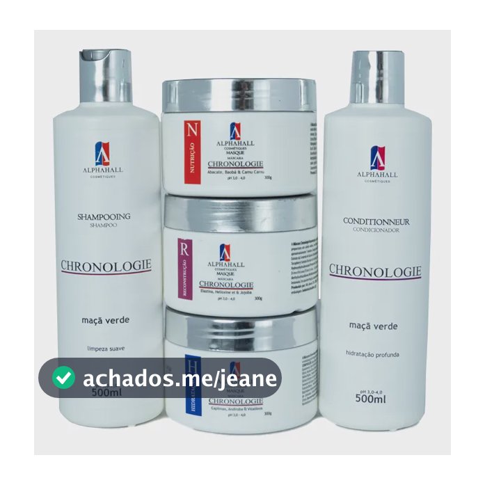 Kit 5 Cronograma Capilar Manutenção Completa Alphahall Kit 5 Cronograma Capilar