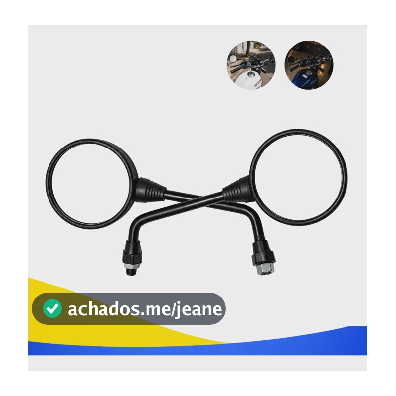 Par De Espelho Retrovisor Redondo Bolinha Moto Rosca Honda
