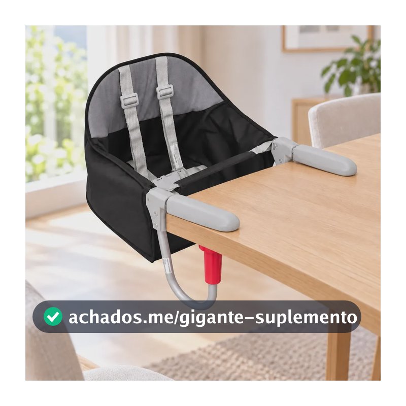 Cadeira Alimentação Bebê Encaixe Mesa Fit Tutti Baby Preta Liso Preto