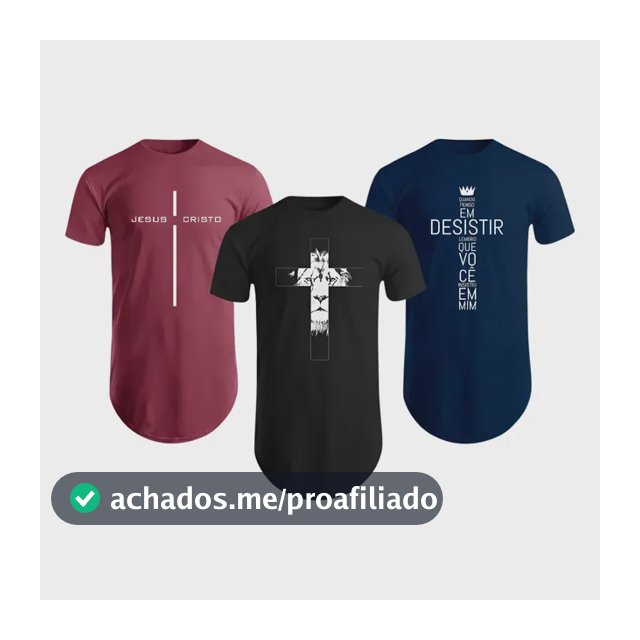 Kit Com 3 Camisetas Camisas Masculinas Long Line Oversize