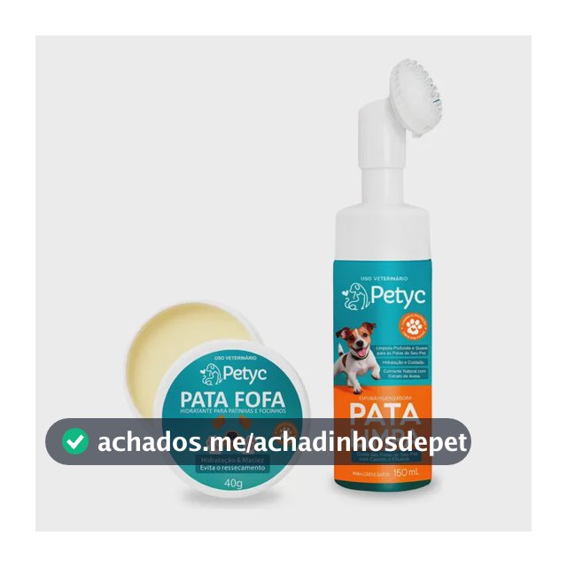 Kit Limpa Patas Fofa Petyc Para Cães Gatos Higiene Espuma