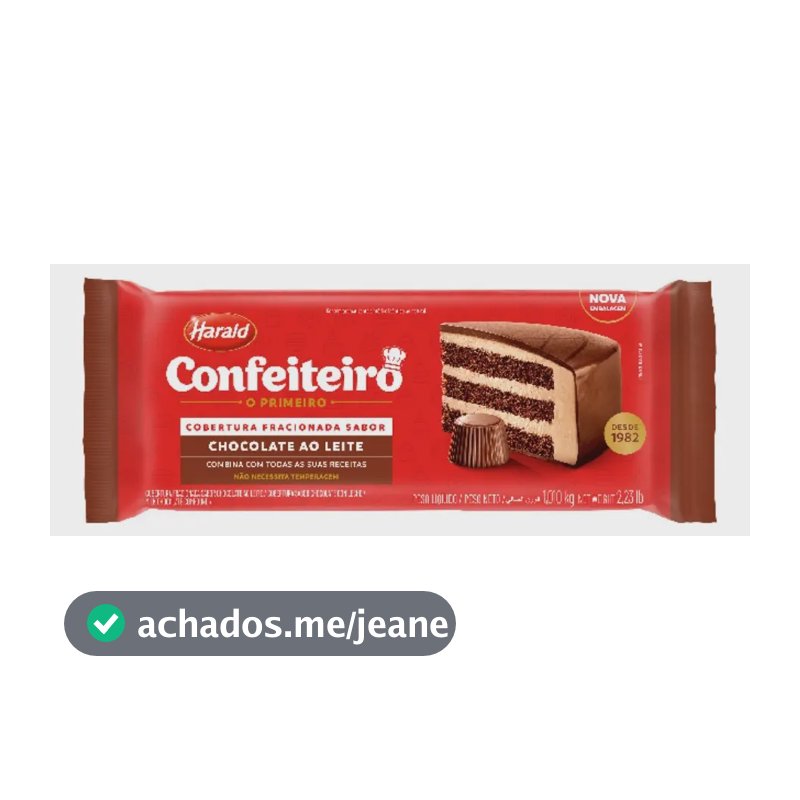 Cobertura Fracionada Chocolate Ao Leite 1,010kg - Harald