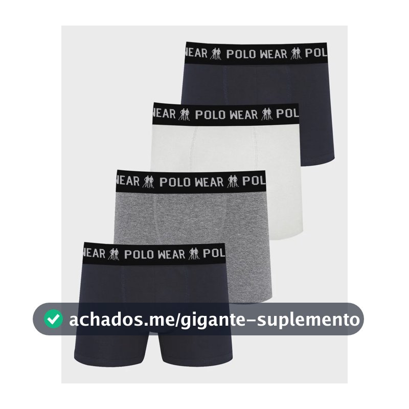 Kit 4 Cuecas Algodão Polo Wear Sortido Sortido Liso M