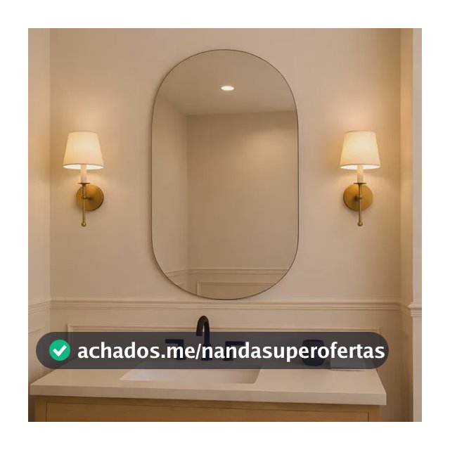 Espelho Vildrex Veneza 70x50cm Moderno Suporte Banheiro Suporte