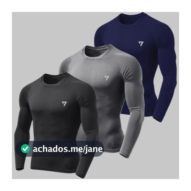 Kit 3 Camisetas Térmicas Masculina Segunda Pele Camisa Uv50-