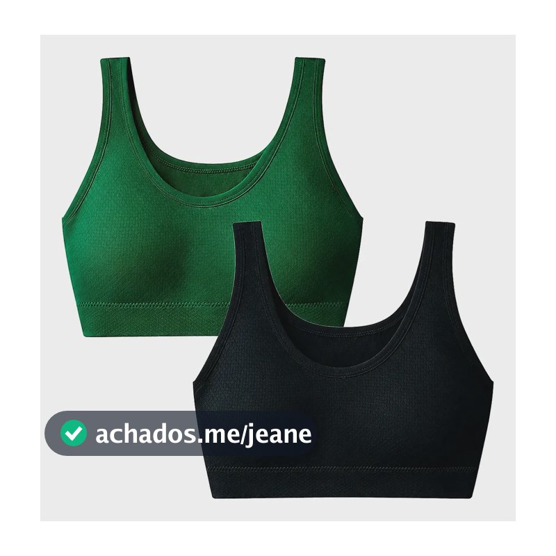 Kit 2 Top Nadador Fitness Com Bojo Costura Reforçada Fitness Preta-verde P