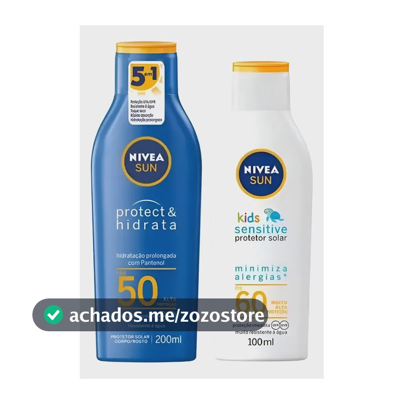 Kit Protetor Solar Adulto E Infantil Nivea Pack 300 Ml Adulto 50 Fps + Infantil 60 Fps