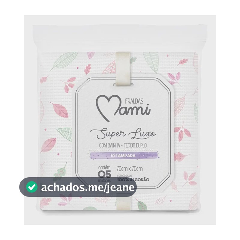 Mami Baby Super Luxo fralda estampada com bainha 70x70cm