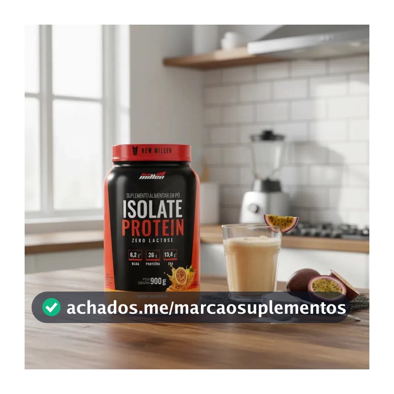 Proteína New Millen Premium Whey Isolado Isolate em pó sabor Maracujá x 900g