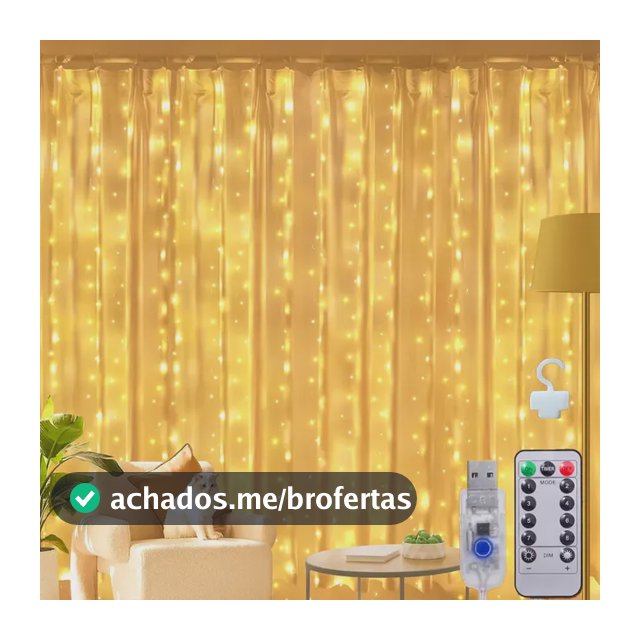 33m Cortina De Luz 300 Pisca Pisca Led Decoração De Natal Amarelo 110v/220v
