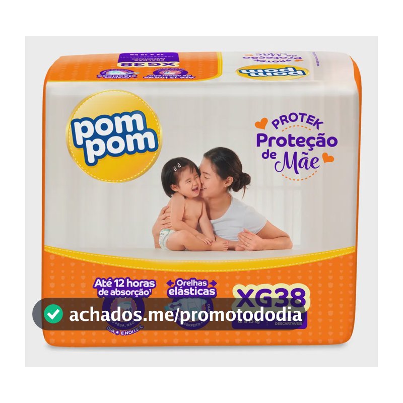 Fralda Descartável Pom Pom Proteção de Mãe XG com 38 Unidades